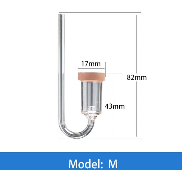 CO2-diffusor, gjennomsiktig akryl CO2-diffusor, CO2-diffusor for akvarieplanter gressvann (M) KLB