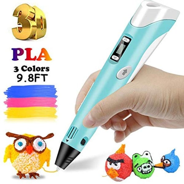 3D-penna för barn, 9,8FT 3D-utskriftspennor med LCD-skärm, KLB