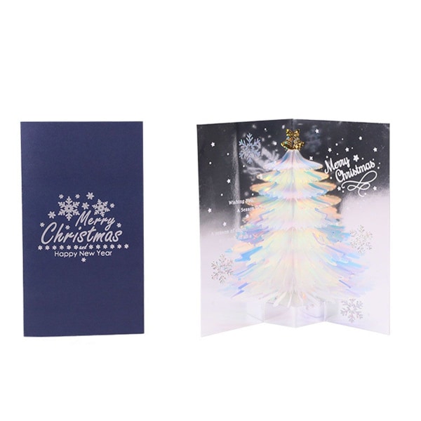 Paket med 2 jul 3D gratulationskort Fantasy Christmas Tree Blessing Green
