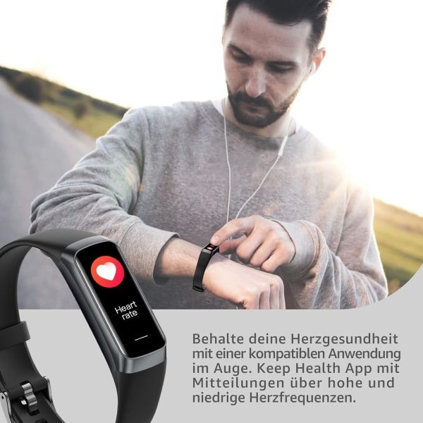 SmartWatch Kvinner Menn Fitness Watch med 1,10 Tommers AMOLED Touch Screen Smart