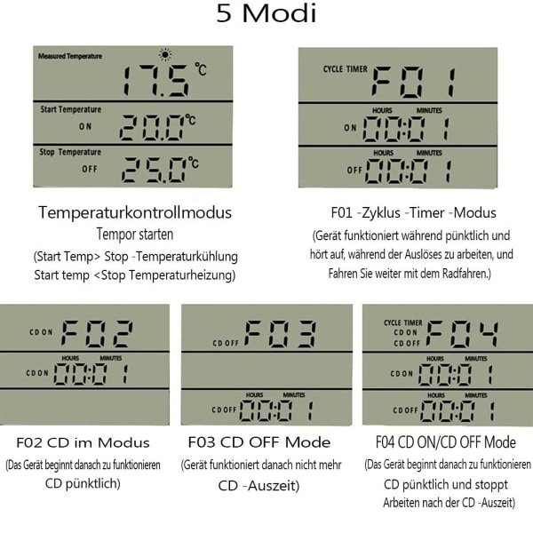 Temperaturreguleringsstik 230V med sensor digital termostat stik KLB