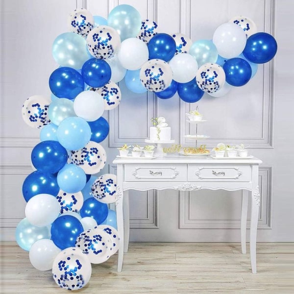 Kongeblå konfetti latex balloner, 50 stykker, 12 tommer lyse