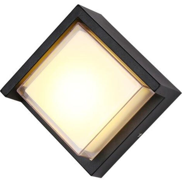 12 W LED-vägglampa för utomhusbruk / Aluminiumhölje - IP65 vattentät - Lämplig för inomhus- och utomhusbruk (3000K) [Energiklass F]