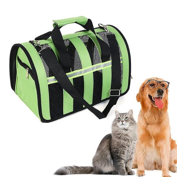 Taske til hund og kat, rejsetaske, sammenklappelig taske, tilbehør til kæledyr, M, sort