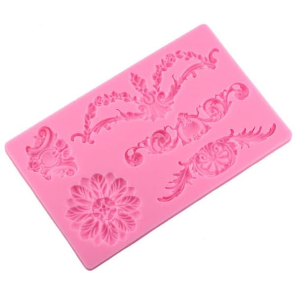 CF394 Kakekant Blomster Fondant Silikonform