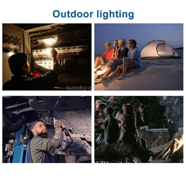 Multifunktionel USB genopladelig 60 LED tre-bladet udendørs campinglys