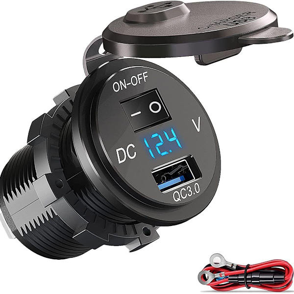 QC 3.0 USB-stikkontakt til bil 12V/24V-3.0 billader installationsstik
