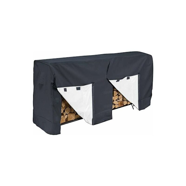 Brændestabelovertræk, 8FT holdbart og vandtæt 210D stof, beskyttelse mod UV, sne og andet snavs, 250X65X110CM KLB