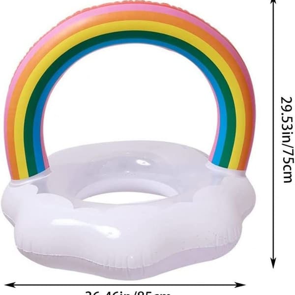 Regnbue Oppustelig Poolring, Flydende Svømme Ring til Swimmingpool til Voksne