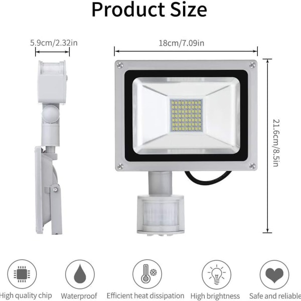 10W LED-korridor induktionsmänsklig kroppsstrålkastare