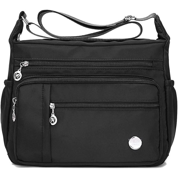 Håndtaske til kvinder Rummelig taske med flere lommer Crossbody-taske til kvinder modetaske Top håndtag Taske A916-1171 Sort