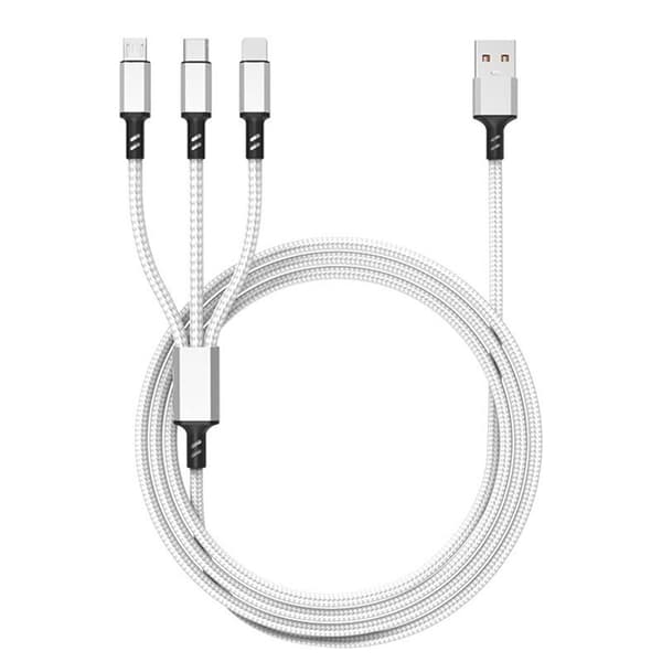 Monikäyttöinen latauskaapeli, nailonpunottu USB-kaapeli