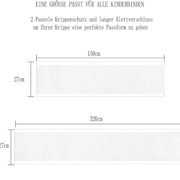 Avtagbar spjälsängsnät Baby sängskydd Anti-luftflöde Mesh-foder KLB