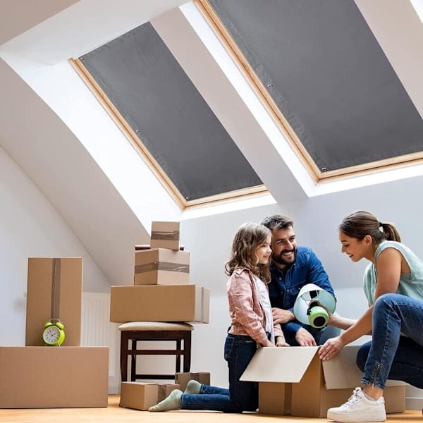 Mørkleggende gardiner med termisk isolerte sugekopper for solstråle reflektor takvinduer Velux sugekopp 60x120Cm mørk grå KLB