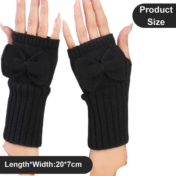 Vinter Fingerless Handskar Halv Fingerhandske Höst och Vinter Svart KLB