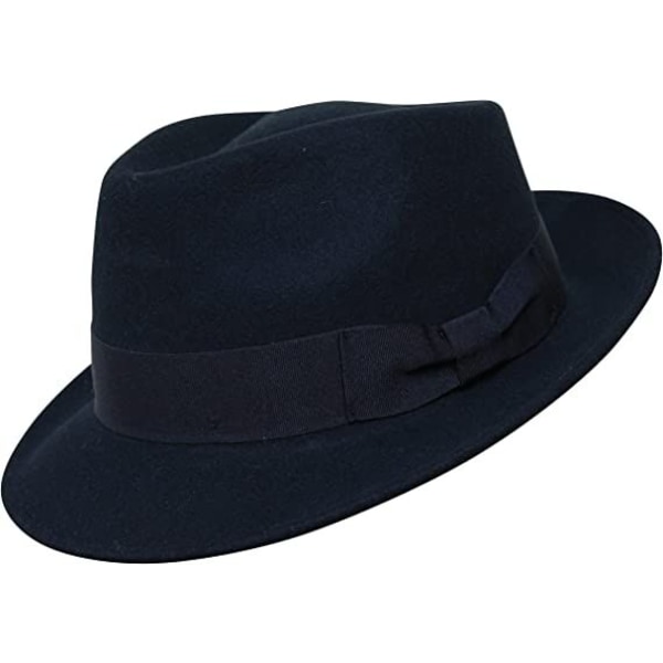 Fedora Hat - 100% Uldfilt - Sammenfoldelig til rejser - Vandresistent - Unisex - Sort