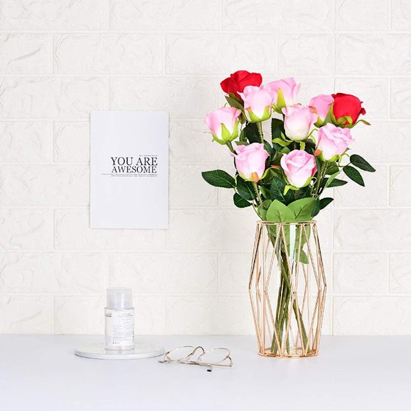 Gylden pampasgræs vase til blomster, 1 stk. moderne geometrisk