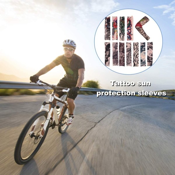Kaksi paria (X09+X10, one size) UV-aurinkosuojavarsi Hihat Tatuoinnit Kuvio Uudelleenkäytettävät Auringonsuojavarsi Cover Ice Viilentävät Hihat naisille