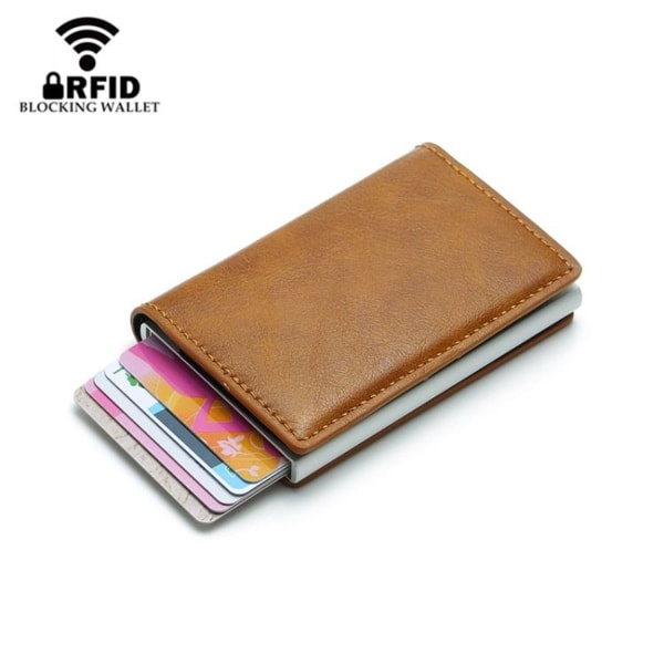 Automatisk korttyp, antimagnetisk, RFID-stöldskydd, retro korthållare, un