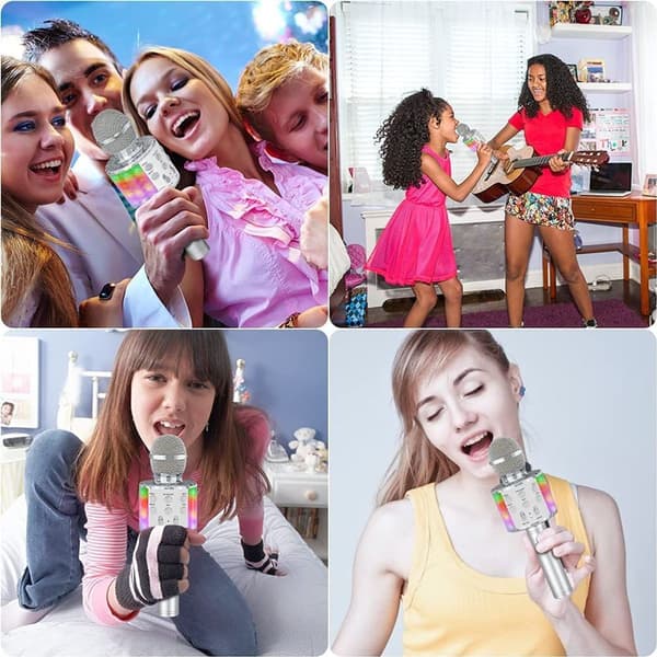 Ankuka Karaoke Mikrofon Barn, 2-pack Trådlös Magisk Sång Bluetooth KLB