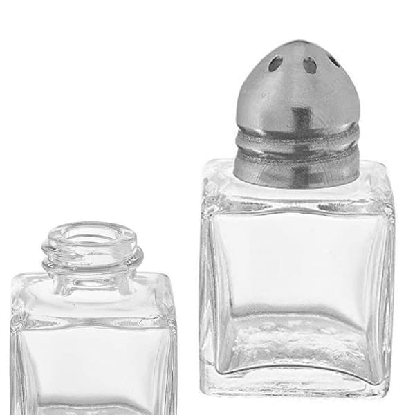 Mini salt- og pepperbøsser, 0,5 oz/1/2 oz glasskubeform