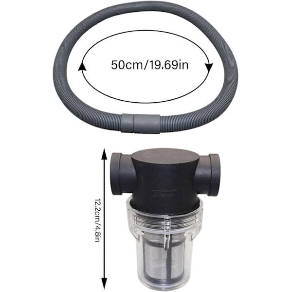 Regnvattensamlare för cirkulära kanaler med flexibel slang, Regnvattensamlare set, PVC-anslutning, Vattenuppsamlare för stuprör (Kit B-110mm) KLB