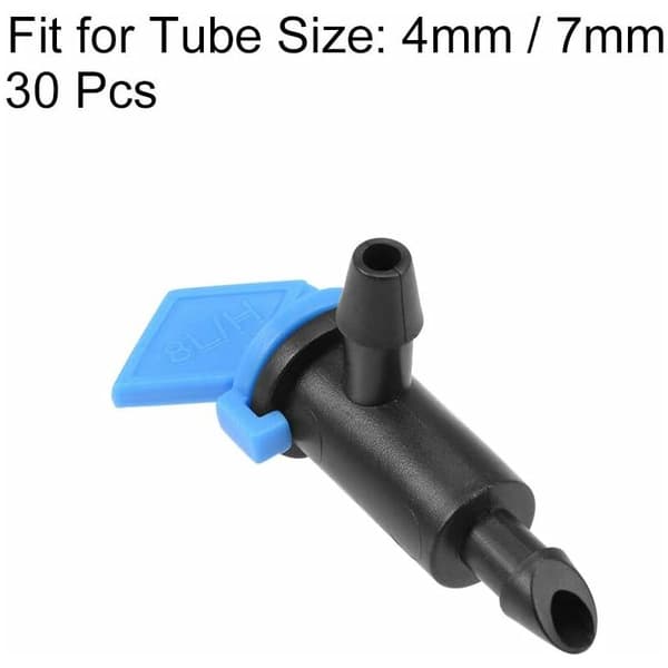sourcingmap Flag 2GPH 8L/H Bevattning Gräsmatta Sprinkler Emitter 4/7mm Rör 30Pcs KLB