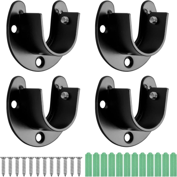 4 stk U-formet gardinstang 25mm stangbrakett KLB