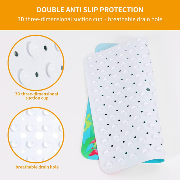 Dolphin Antislipp Dusjmatte, 53x53 CM Maskinvaskbar Badematte Antislipp Badekarmatte med Sugkopper
