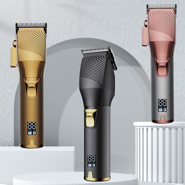 Trådløs hårklipper - professionel hårtrimmer med display, sort KLB