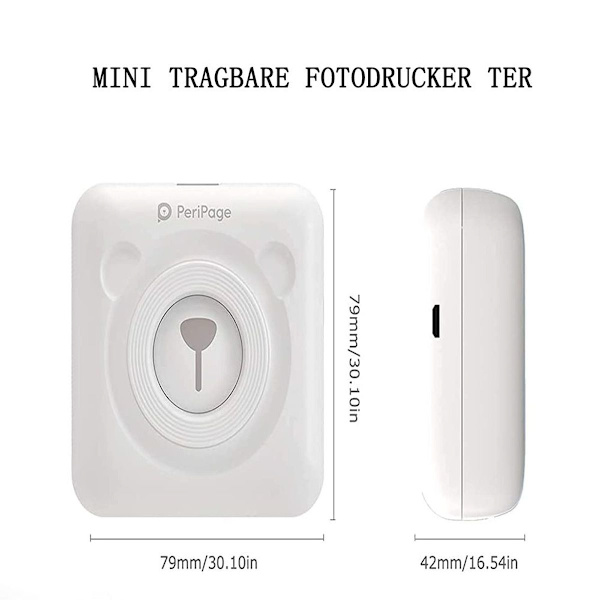 Mini fotoprinter - Bluetooth, Termiskt papper - 203 DPI - iOS, Android, Windows - Blå