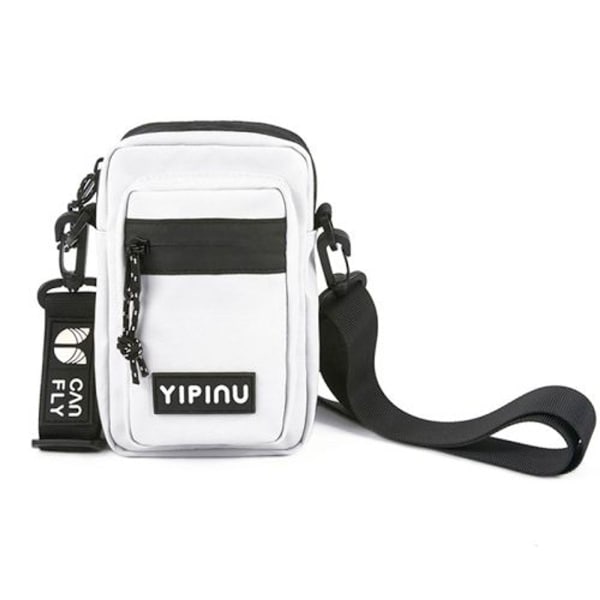 YD9 Fashion Student Simple Art Shoulder Mobiltelefon Taske (Hvid)