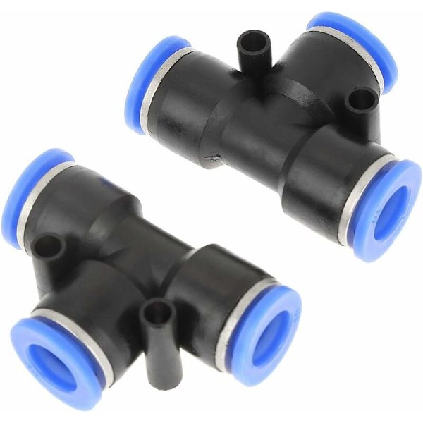 PE 3-tie pneumaattinen liitin 10 kpl T-liitos työntöliitin ilmaletkun liitokseen 4mm-16mm OD letkun putkiliittimet (koko: PE-4) KLB
