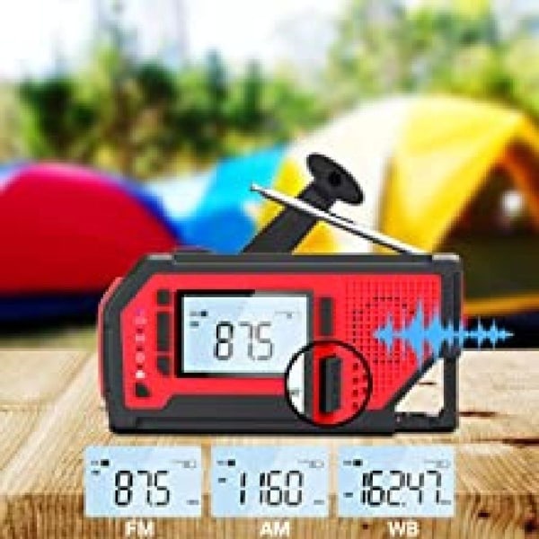 Aurinkoradio, AONCO AM/FM kampiradio Kannettava USB -ladattava hätäradio