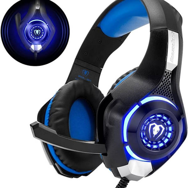 Gaming headset med mikrofon för PC/PS4/Xbox one/Playstation 4 (blå)