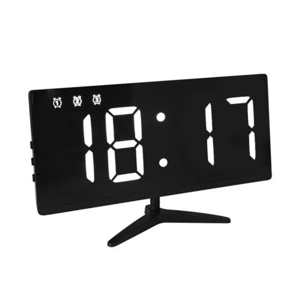 Elektronisk LED-klocka, smart digital bordsklocka (vit)