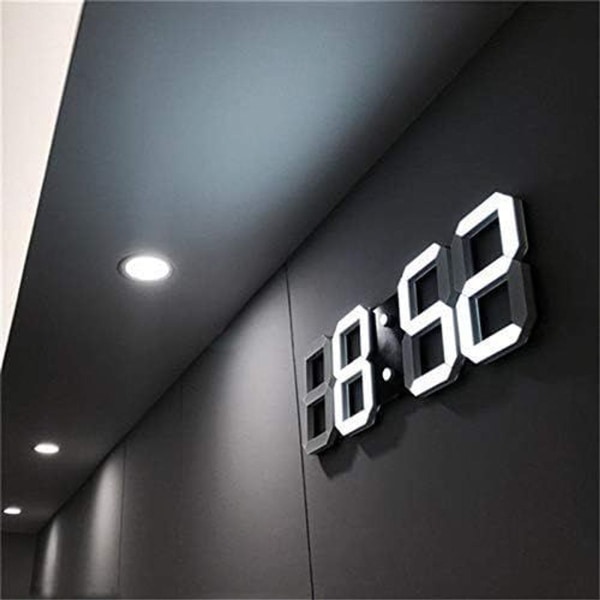Moderni 3D LED-seinäkello - herätyskello KLB