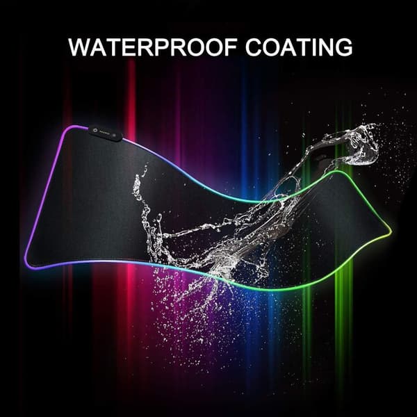 REAWUL RGB Gaming Musematte Stor - 7 LED-farger 14 Lysmoduser Gaming