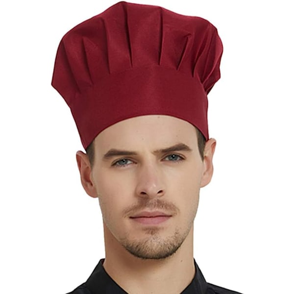 Unisex kokkehat med elastik Køkkenhatte Bagerkasketter Komfortabel Holdbar Blød køkkenkasket til mænd Kvinder