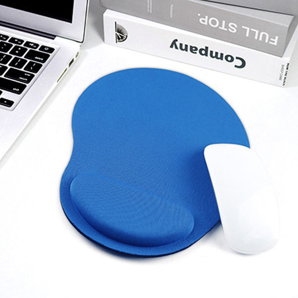Musematte med håndleddsstøtte, ergonomisk musematte, museblå