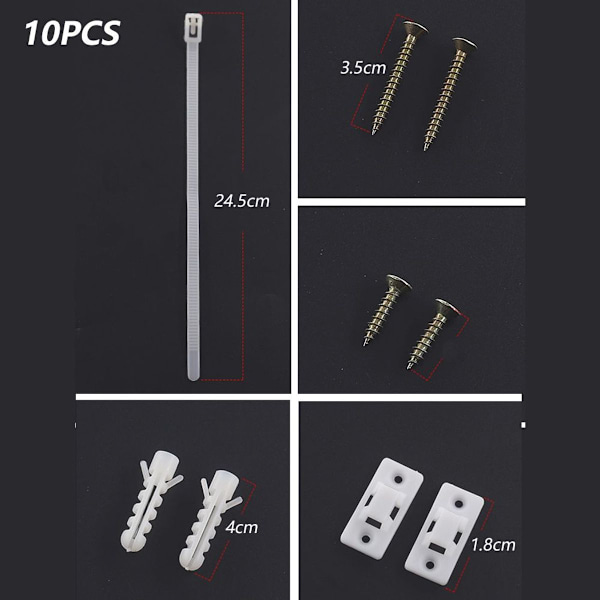 10 set anti-tipp nylon möbelremmar för skydd KLB