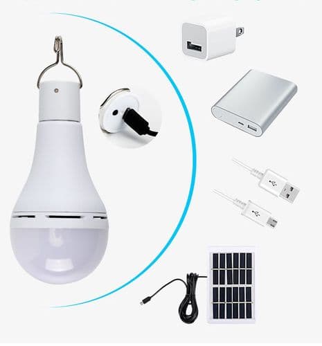 Pakke med 2 solcellelamper 9W LED solcellelyspære solcellelamper bærbare