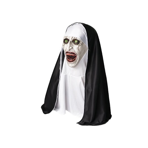 Halloween-mask, Latex-skräcknunna-mask, Halloween-fest skrämmande fullhuvud-kostym-mask, Halloween-skräck-smink-mask