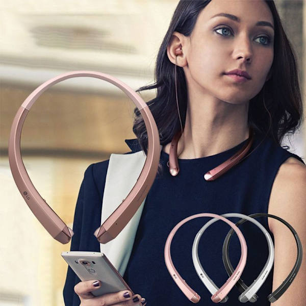 Bluetooth-hörlurar, trådlöst nackbandshörlurar med guld