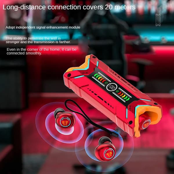 Futuristisk Sci-fi Mecha-stil TWS Trådløs Bluetooth 5.3 Rød