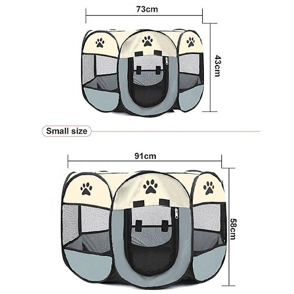 Bärbar Perros Hus Stor Liten Hund Utomhus Hundbur Hus för Inomhus Lekhage Fällbar Valp Husdjur Katter Säng Tält(73cm*43cm)