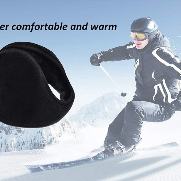 Pakke med 2 vintervarme høreværn fleece unisex til udendørs skiløb