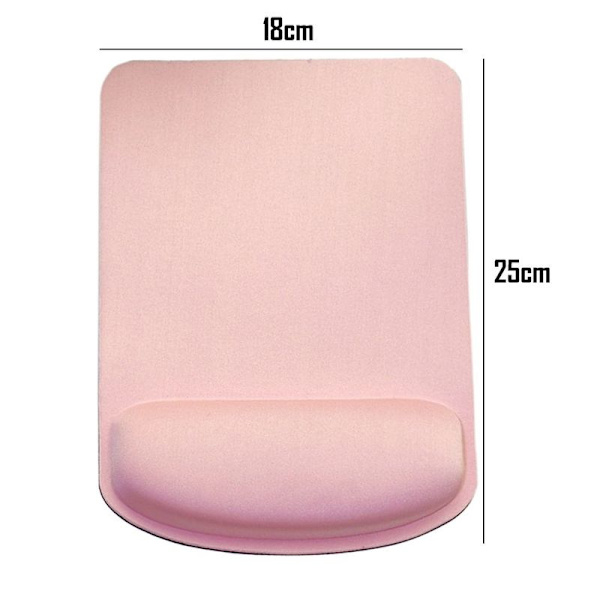 Musematte med håndleddsstøtte, håndlaget ergonomisk musematte rosa