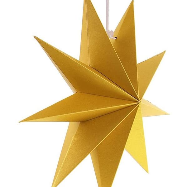 Foldbare stjerner, 30 cm 9 punkter poinsettia papir stjerner sæt til juletræ KLB