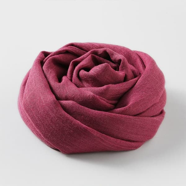 Bomull linsjal, bredt linskjortel, vanlig skjerf, dyp rosa